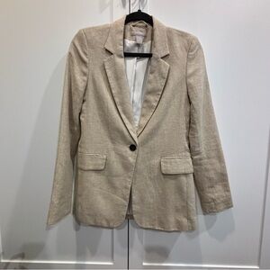 H&M Beige gingham blazer